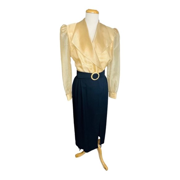 J.R. Nites Dresses & Skirts - J.R. Nites by Caliendo Vintage Evening Dress Gold & Black Size 7/8